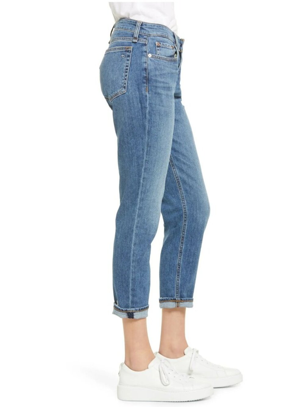 rag & bone Dre Boyfriend Jeans Size 30 Julienne Low Rise Slim Raw Hem Light Wash